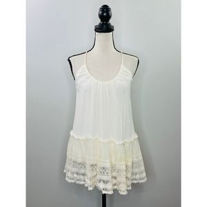 Rossmore Ivory Lace A-Line Tunic Top Womens Small Boho Cottage Casual Festival